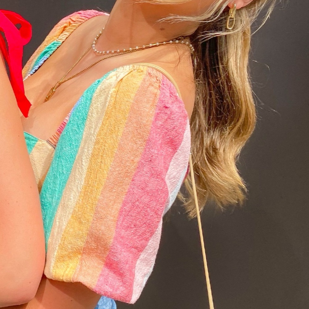 Billabong tie front colorful top